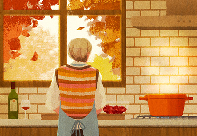 Autumn autumn digital editorial folioart food hifumiyo illustration retro texture