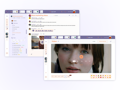 Workspace/ Chat audio chat chatroom collaboration dashboard design mobile app task ui ux video website website design workspace
