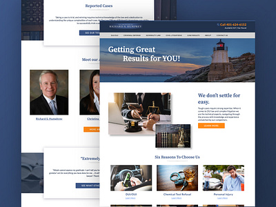 Richard Humphrey Website blue homepage humphrey orange ui web web design website white