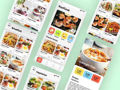 Food App 3d animation app branding design foodapp graphic design logo motion graphics recipeapp ui uidesign uiinspiration ux uxinspiration