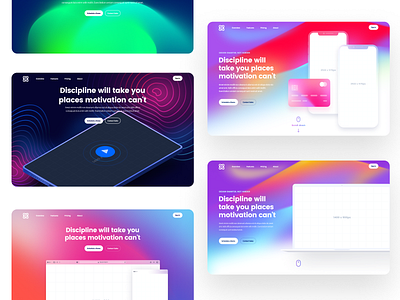 Slick Header gradients templates background glassmorphism gradient header hero saas