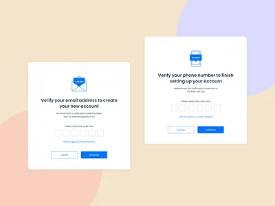 Verify Email and Phone number popup concept design designer email popup ui ux verify