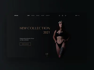 Uwear website concept design black branding concept design interface landing page lingerie logo minimal panties ui underwear ux uxui wear web webdesign