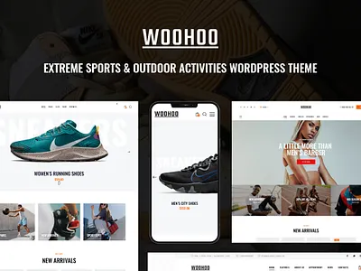 Woo Hoo - Extreme Sports & Outdoor Activities WordPress Theme design illustration logo web design web development webdesign woocommerce wordpress wordpress theme wordpress themes