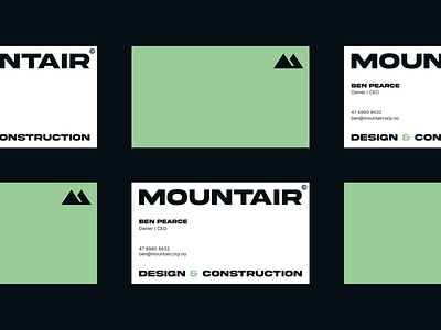Business card design for the construction company Mountair. brand identity brand identity design brand identity designer branding business card business card design construction company design identity logo symbol logomark logotype stationery design visual design
