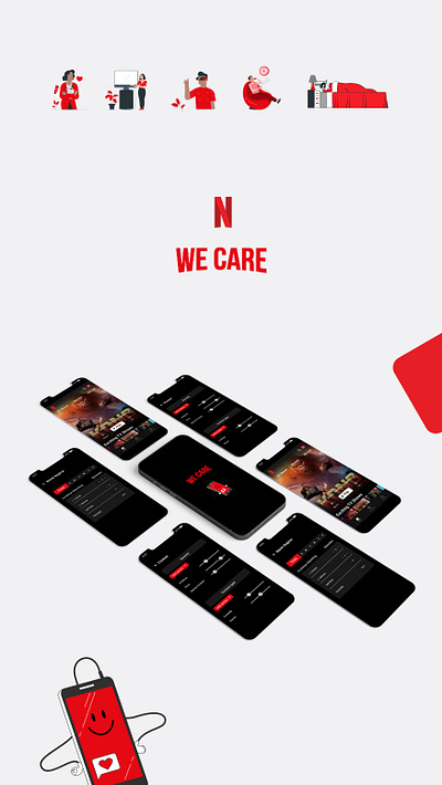 We care Solution Concept - Netflix app design graphic design ui ux