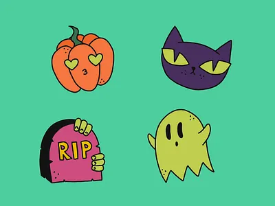 Halloween doodles design halloween illustration procreate