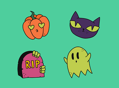 Halloween doodles design halloween illustration procreate