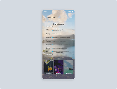 Itinerary - Daily UI 79 app app design branding daily ui daily ui 079 design figma graphic design itinerary ui ui design web