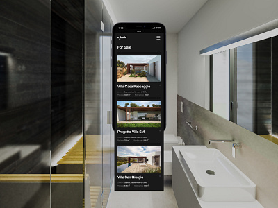 cbuild black construction dark theme design helvetica italy minimalism mobile photo real estate ui ux web website