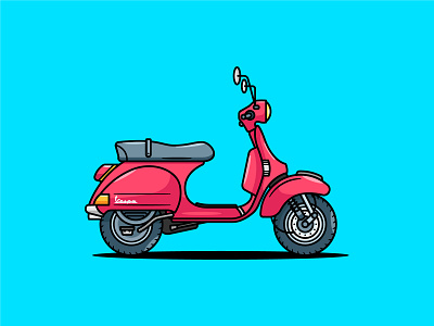 Vespa Scooter adobe illustrator bike branding cars flat design flat vector graphic design italy logo motorcycle red scooter vector vespa