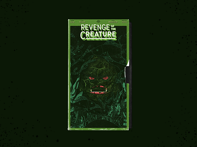 Revenge of the Creature vhs cover cinema classic movie creature creature of the black lagoon fish halloween horror illustration inktober monster movie poster poster procreate true grit texture universal vhs