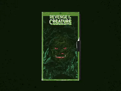 Revenge of the Creature vhs cover cinema classic movie creature creature of the black lagoon fish halloween horror illustration inktober monster movie poster poster procreate true grit texture universal vhs