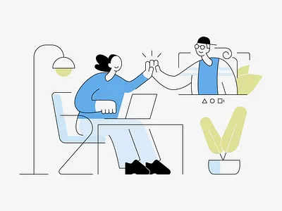 Video Conference 2d adobe illustrator character design character illustration collegues flat design illustration lockdown office vector illustration video call video conference zoom