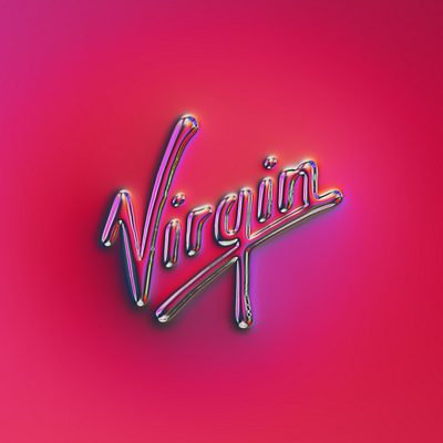 Virgin Records logo x Naumorphism abstract art branding chrome colors design filter forge generative glow illustration logo metallic music neon rebrand rebranding red universal virgin records