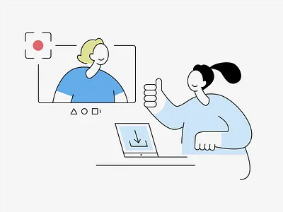 Video conference: Video recording 2d adobe illustrator character design character illustration colleagues covid flat design flat illustration illustration interview job lockdown team video call video chat video conference video recording videochat work zoom