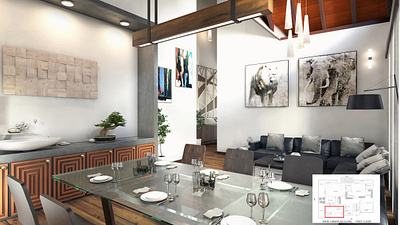 Contemporary Dining Room 3ds max adobe architectural vizualisation contemporary dining room design interior design photoshop sri lanka villa vray