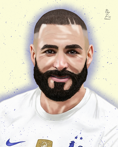 Benzema Portrait drawing by Oz Galeano art arte benzema design dibujo digitalart drawing fanart football france futbol illustration mexico ozgaleano portrait real madrid retrato