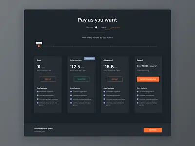 Custom Pricing Card design minimal ui ux web