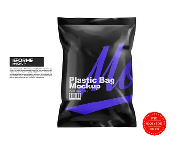 Black Plastic Bag Mockup design food illustration mock up mockup package packaging psd template ui