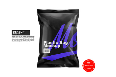 Black Plastic Bag Mockup design food illustration mock up mockup package packaging psd template ui