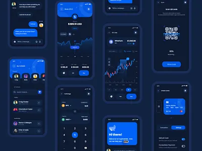 Cryptocurrency UI Kit Dark Mode bitcoin chart crypto cryptocurrency design ethereum figma finance minimal ui uidesign uikit ux