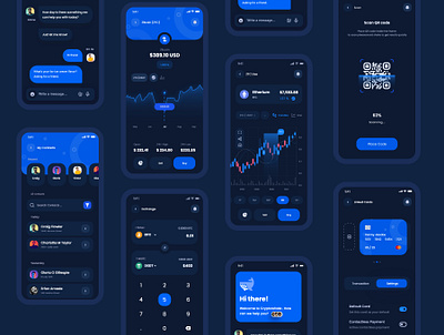 Cryptocurrency UI Kit Dark Mode bitcoin chart crypto cryptocurrency design ethereum figma finance minimal ui uidesign uikit ux