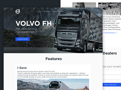 Volvo FH website concept car concept desktop truck trucks ui user interface vehicle volvo volvo fh volvo trucks web design webdesign website website concept white