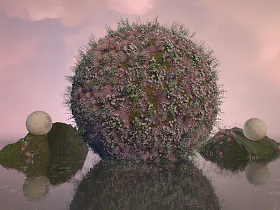 Dreamscape 3d 3d art 3d artist c4d cinema 4d cosmic dream flowers planet render surreal