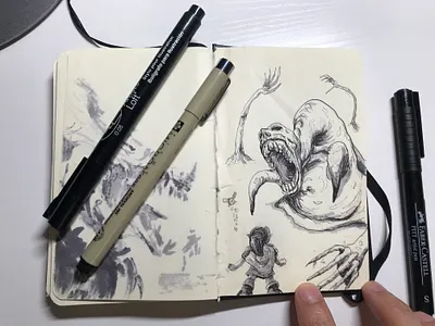 Dead Hand (The Legend of Zelda: Ocarina of Time) drawlloween halloween illustration ink pen inking inktober markers monsters pens sketchbook the legend of zelda video games zelda