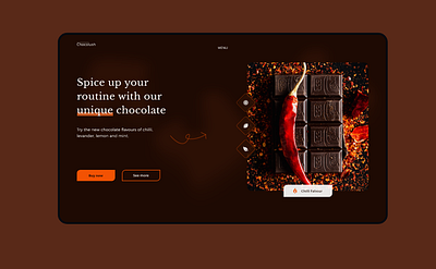 Chocolate shop homepage button call to action cards design hero image homepage icons shop ui ui design ux design