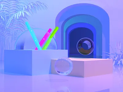 Vaporwave 3D 3d blender branding colors composition design designer illustration illustrator render still life