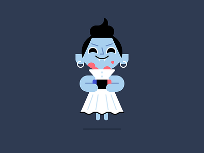 Vampire Gamer Girl blood character design halloween holiday illustration mario kart nintendo switch october vampire