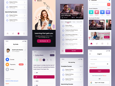 Online Learning Course App Design 2021 2021 course course app course app design creative design education app elearning learning app mobile app design mobile app designer new design online class online education online learning popular design trendy design ux