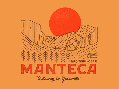 Cane's Manteca Tee apparel design california graphic design illustration manteca mountains nature nature illustration t shirt t shirt t shirt art t shirt design tee yosemite yosemite illustraion