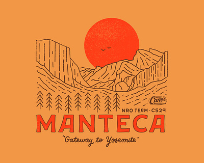 Cane's Manteca Tee apparel design california graphic design illustration manteca mountains nature nature illustration t shirt t shirt t shirt art t shirt design tee yosemite yosemite illustraion