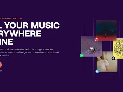Offstep Feature Section cool creative design entertainment media modern music purple redesign startup trendy web design website design