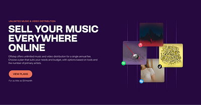 Offstep Feature Section cool creative design entertainment media modern music purple redesign startup trendy web design website design