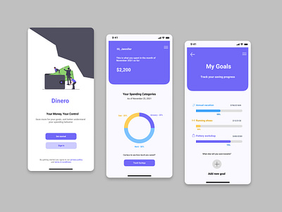 Dinero - Budgeting App budgeting app fintech mobile money savings ui