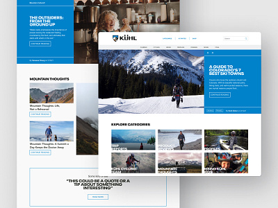 KÜHL Blog activity blog brand branding clothing design kuhl ui ux uxui website