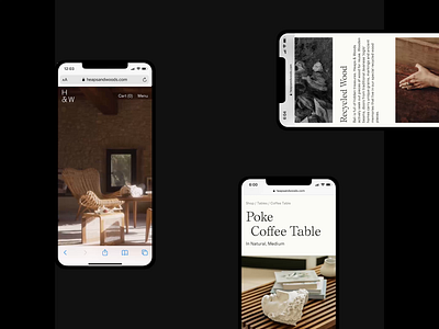 Heaps and Woods - mobile animation ecommerce furniture mobile responsive ui design website website design