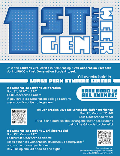 1st Gen Student Week event graphic design typography vector