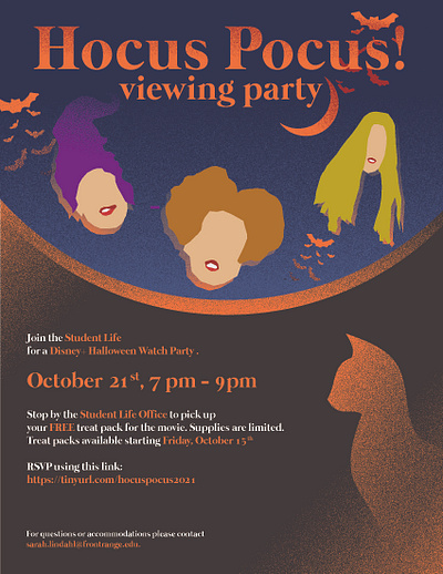 Hocus Pocus Viewing Party Header dark event graphic design halloween illustration spooky typography vector