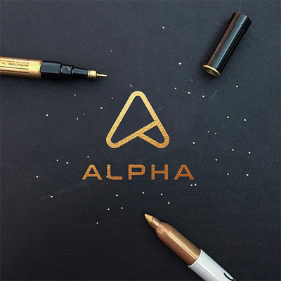 ALPHA LOGO branding design flat graphic design icon illustration logo vector