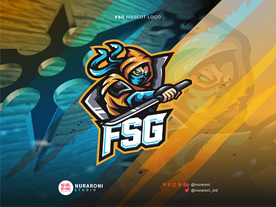 FSG - Assassin Ninja Gaming Mascot Logo 👁 3d animation assassin branding cartoon character esport graphic design illustration katana logo mascot motion graphics ninja samurai shinobi shogun ui vector