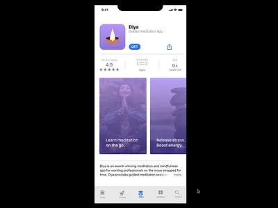App Icon creation concept: Diya Meditation App app branding design figma illustration logo meditation mindfulness ui vector