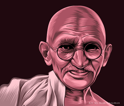 Vector portrait for Mahatma gandhi grafics deaign