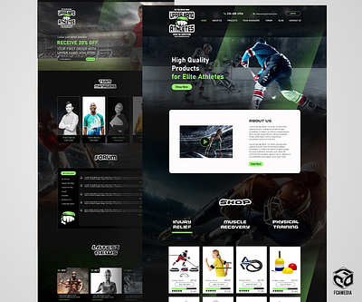 Homepage for Upper Hand Athletes design ui ux website design