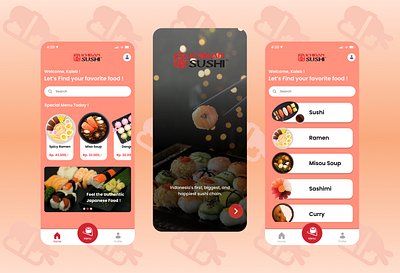 User Interface for Sushi Restaurant mobile sushi ui