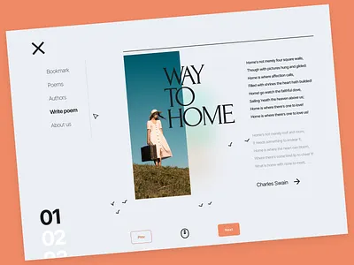 Write Poem blog blue clean hompage landing page layout lettering minimal modern simple typography ui ui design uidesign uiux ux vector web web design website